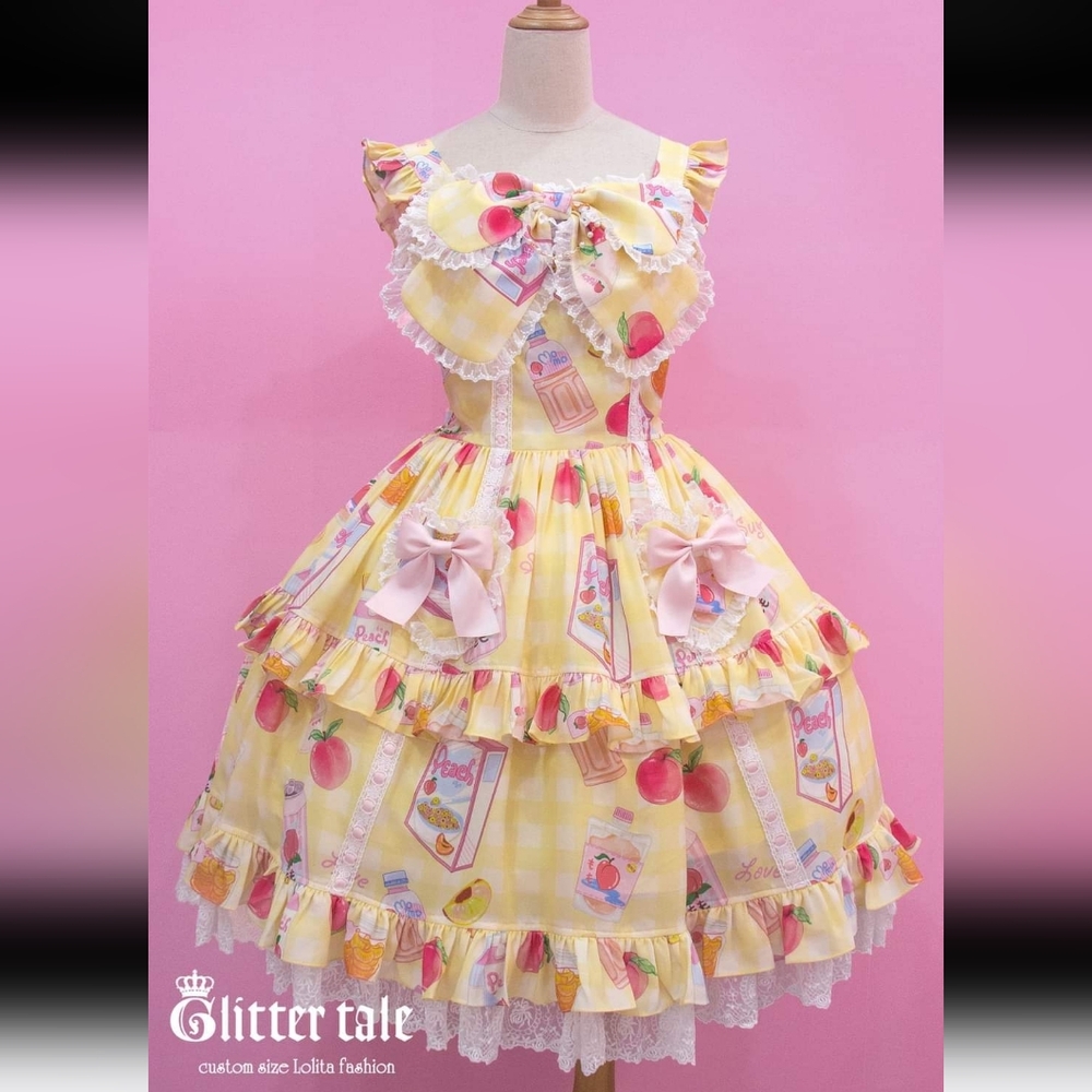 NWT Glitter Tale Sweet Peach Lolita Dress Set
